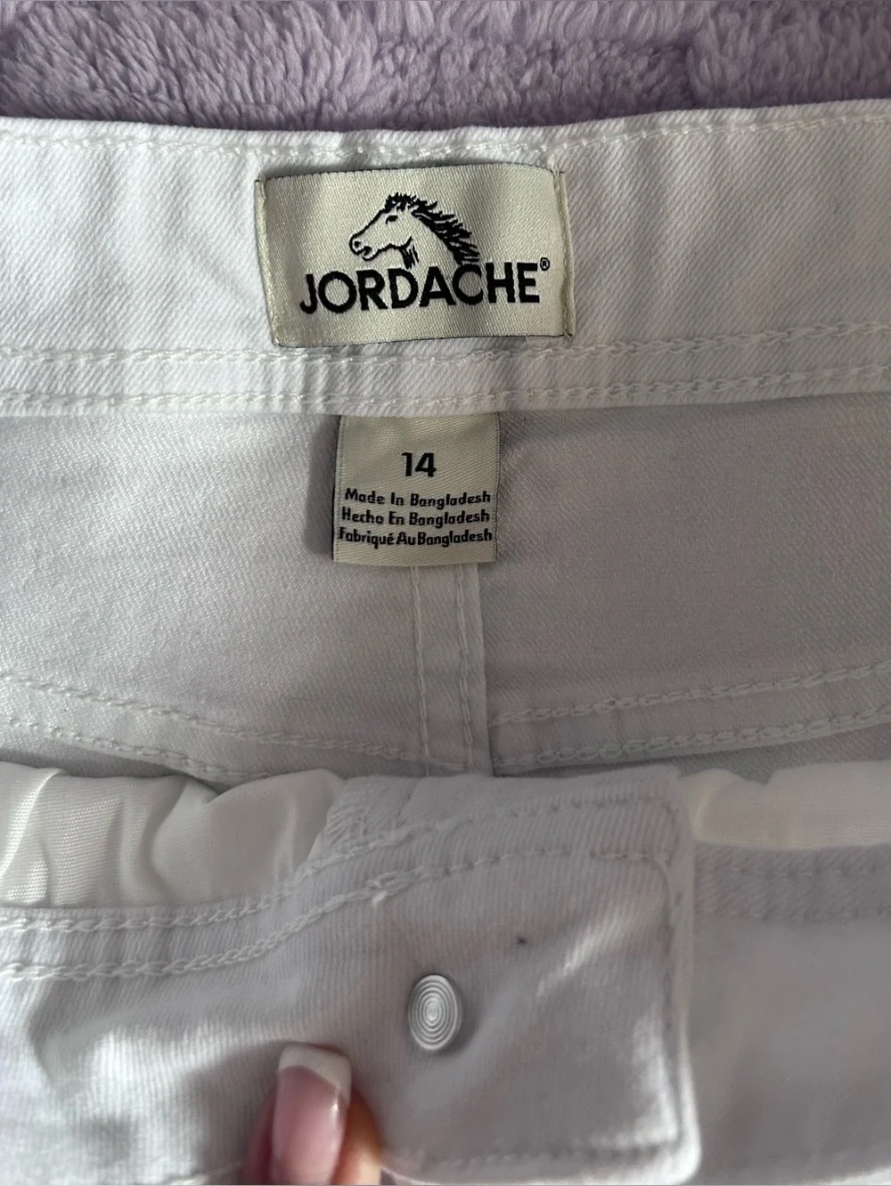 Jordache White Denim Shorts with Cuffed Hems Size 14